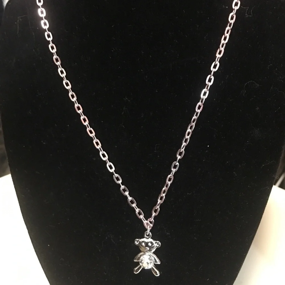 Rosegold Necklace with Teddy Bear & Cubic Zirconia